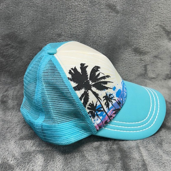 Del Sol Trucker Hat Palm Tree Graphic‎ Print Adjustable OSFM - Picture 1 of 7